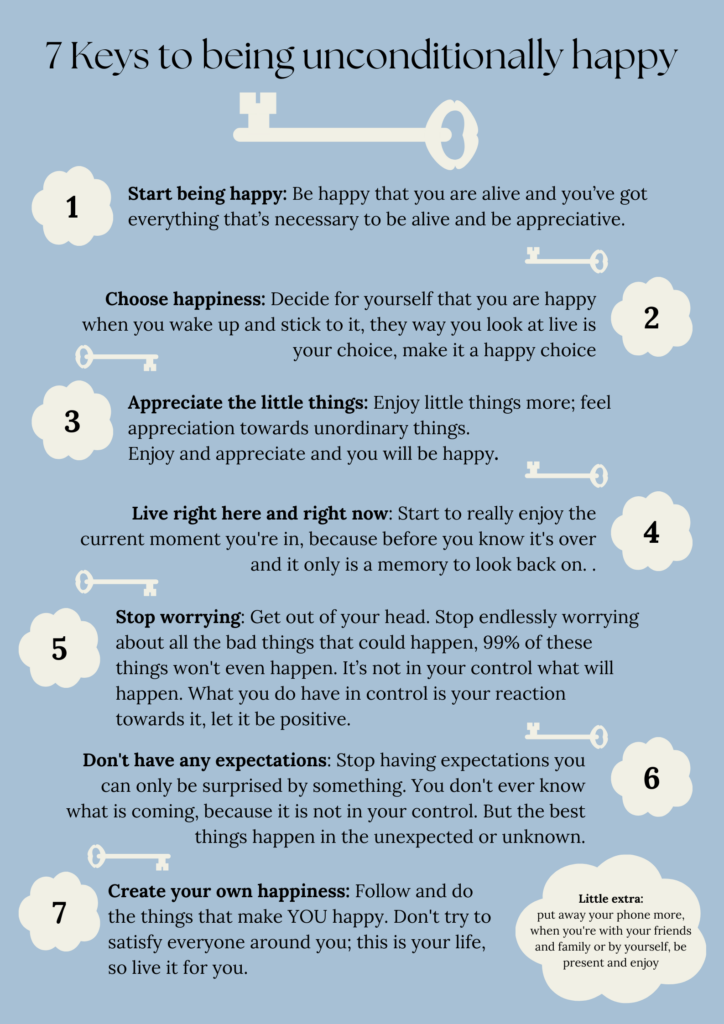 7 KEYS TO BEING UNCONDTIONALLY HAPPY